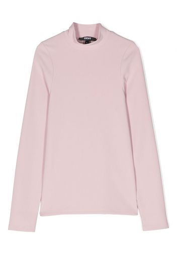 Dkny Kids logo-embroidered high-neck sweatshirt - Pink