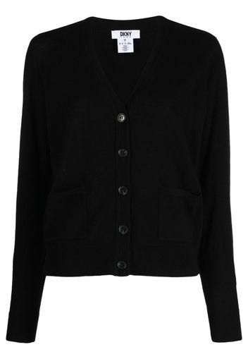 DKNY long-sleeve wool cardigan - Black