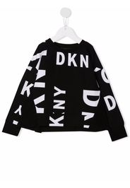 Dkny Kids logo-print ruffle sweatshirt - Black