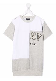 Dkny Kids TEEN logo-embroidered two-tone minidress - Grey