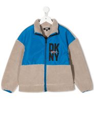 Dkny Kids faux-shearling panelled bomber jacket - Grey