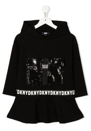 DKNY KIDS sequin-embellished hooded jumper - Black