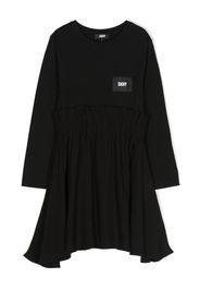 Dkny Kids logo-patch cotton dress - Black