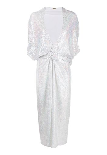 Dodo Bar Or knot front sequinned dress - White
