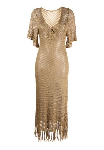 Dodo Bar Or fringed midi knit dress - Gold