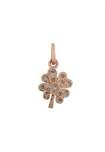 9kt rose gold I'm The Lucky One brown diamond four-leaf clover pendant