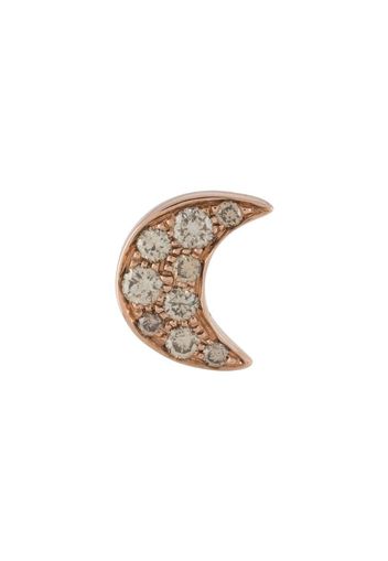 9kt rose gold crescent moon diamond stud earring