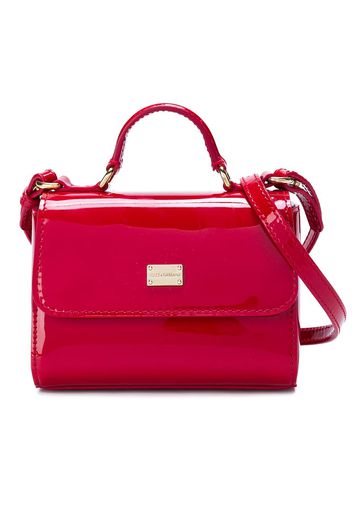 Dolce & Gabbana Kids varnished logo bag - Red