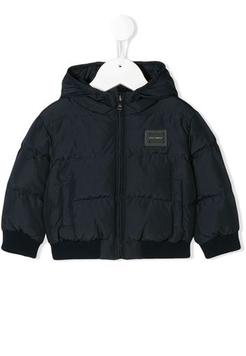 Dolce & Gabbana Kids padded logo coat - Blue