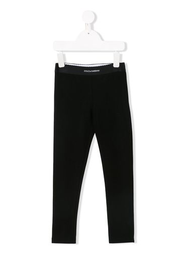 Dolce & Gabbana Kids logo waistband leggings - Black