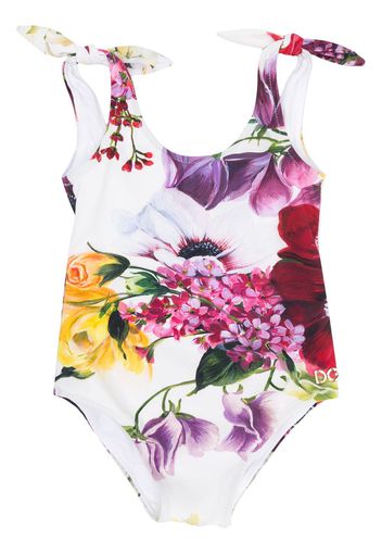 Dolce & Gabbana Kids flora print swimsuit - White