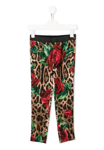 Dolce & Gabbana Kids leopard print leggings - Brown