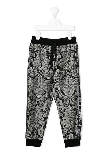 Dolce & Gabbana Kids printed logo tape joggers - Black