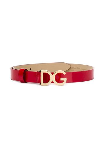 Dolce & Gabbana Kids logo plaque belt - Red