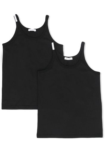 Dolce & Gabbana lace detail short dress Kids 2 pack tank top - Black