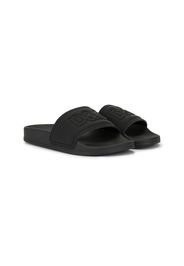 Gucci Kids Children's rubber slides with Web - Black