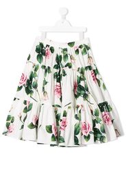 tiered floral skirt