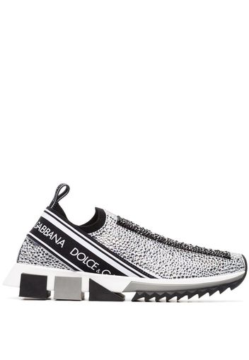 Dolce & Gabbana crystal-embellished logo sneakers - White