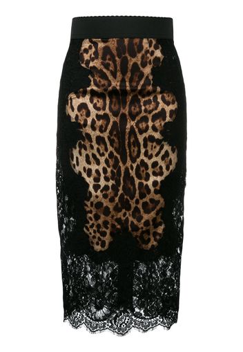 Dolce & Gabbana leopard print pencil skirt - Brown