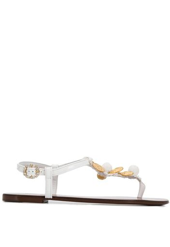 Dolce & Gabbana coin embellished sandals - White