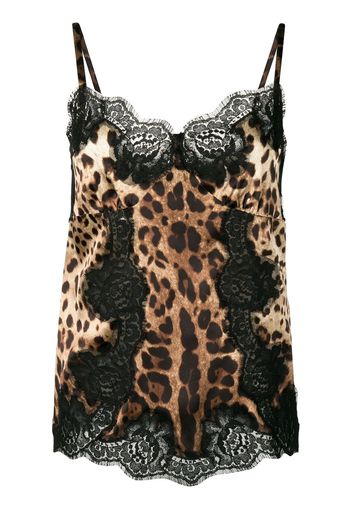 Dolce & Gabbana leopard-print camisole top - Brown