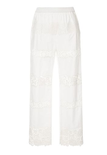 Dolce & Gabbana embroidered trousers - White