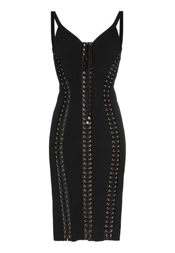 Dolce & Gabbana Cady sleeveless lace-up bodycon dress - Black