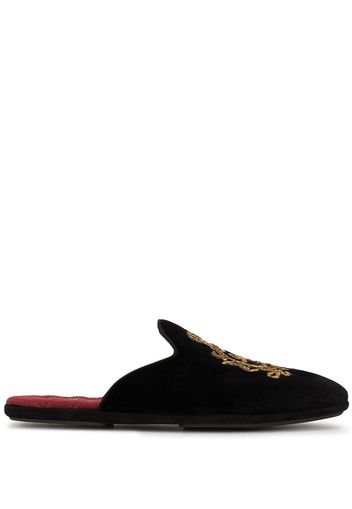 Dolce & Gabbana coat of arms house slippers - Black