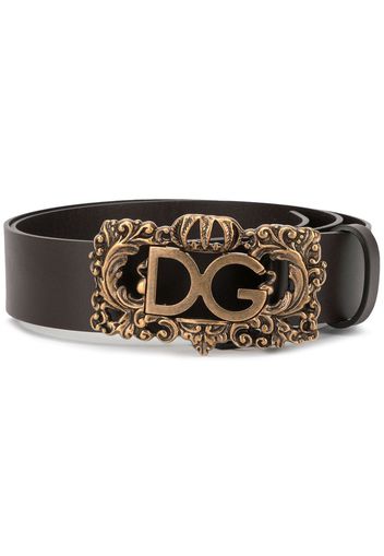 Dolce & Gabbana baroque logo belt - Brown