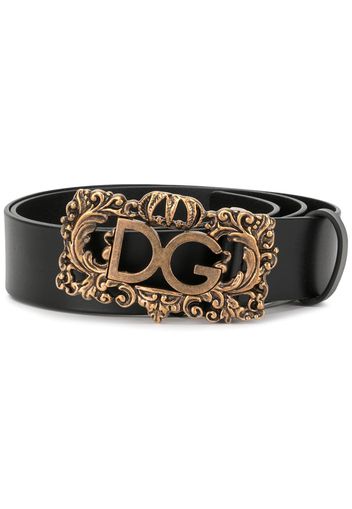 Dolce & Gabbana baroque logo belt - Black