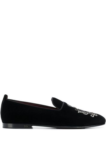 Dolce & Gabbana Logo embroidered loafers - Black