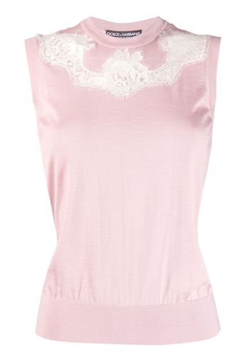 Dolce & Gabbana lace insert vest top - Pink