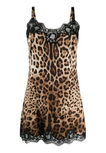 Dolce & Gabbana leopard print stretch camisole - Brown