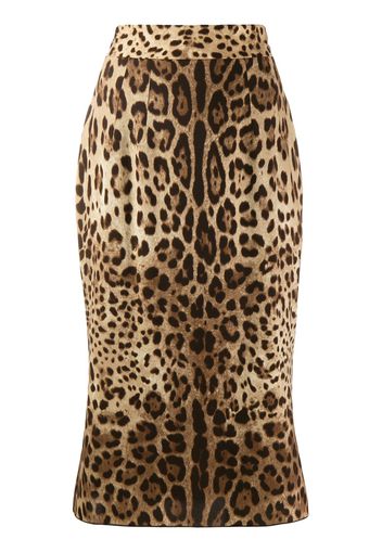 Dolce & Gabbana leopard-print skirt - Neutrals