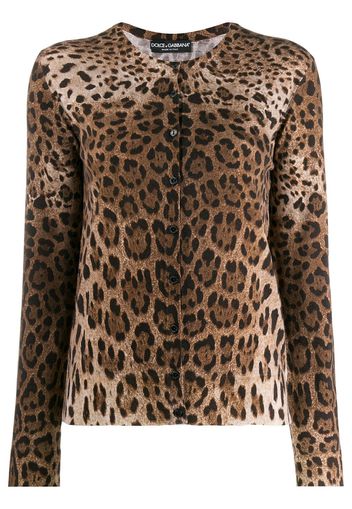 Dolce & Gabbana leopard print cardigan - Brown