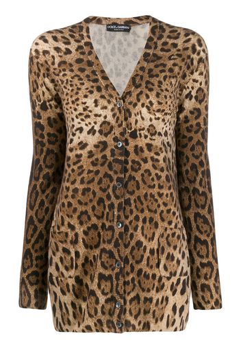 Dolce & Gabbana leopard print cardigan - Brown