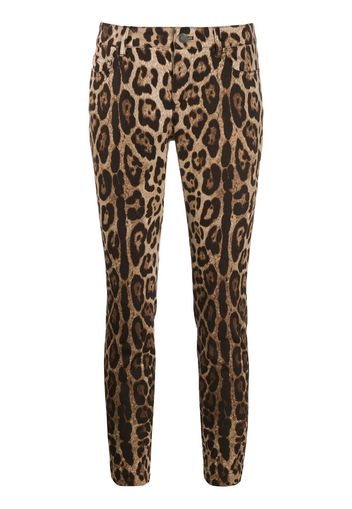 Dolce & Gabbana leopard print cropped jeans - Neutrals