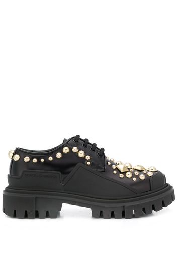 dolce & gabbana classic fitted shirt stud-embellished lace-up shoes - Black