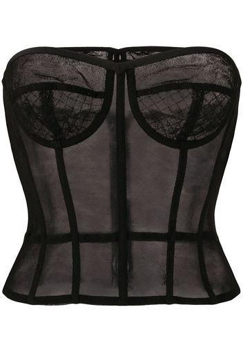 Dolce & Gabbana strapless cropped bustier - Black