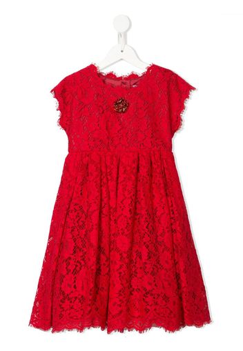 crystal-flower floral-lace dress