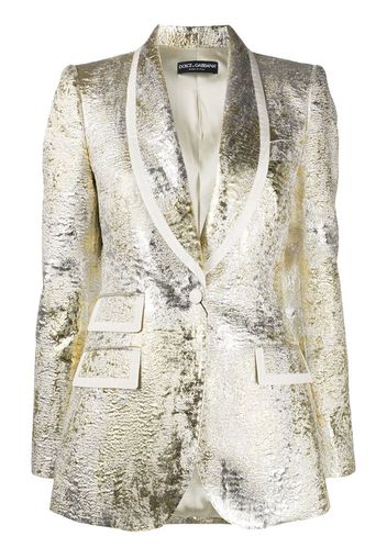 metallic textured blazer