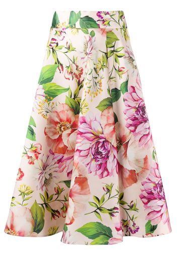 flower print midi skirt