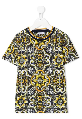 Maiolica print Eigenschaften-sleeved T-shirt