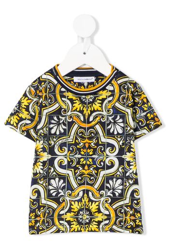 Maiolica print short-sleeved T-shirt