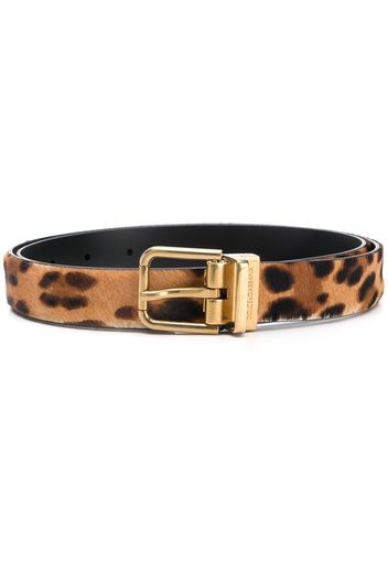 Dolce & Gabbana leopard ponyhair-effect belt - Neutrals