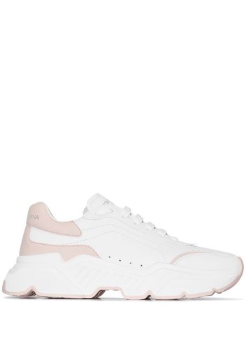 White and pink Daymaster leather sneakers