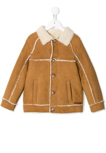 button-up shearling jacket