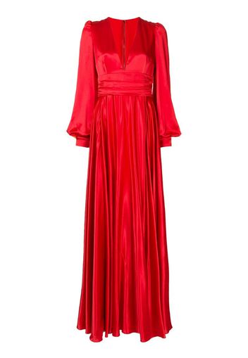 draped silk evening gown