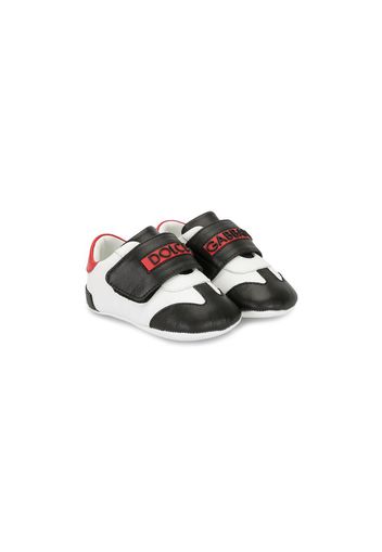 panelled touch strap sneakers