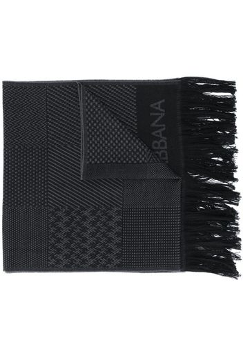 logo fringed scarf